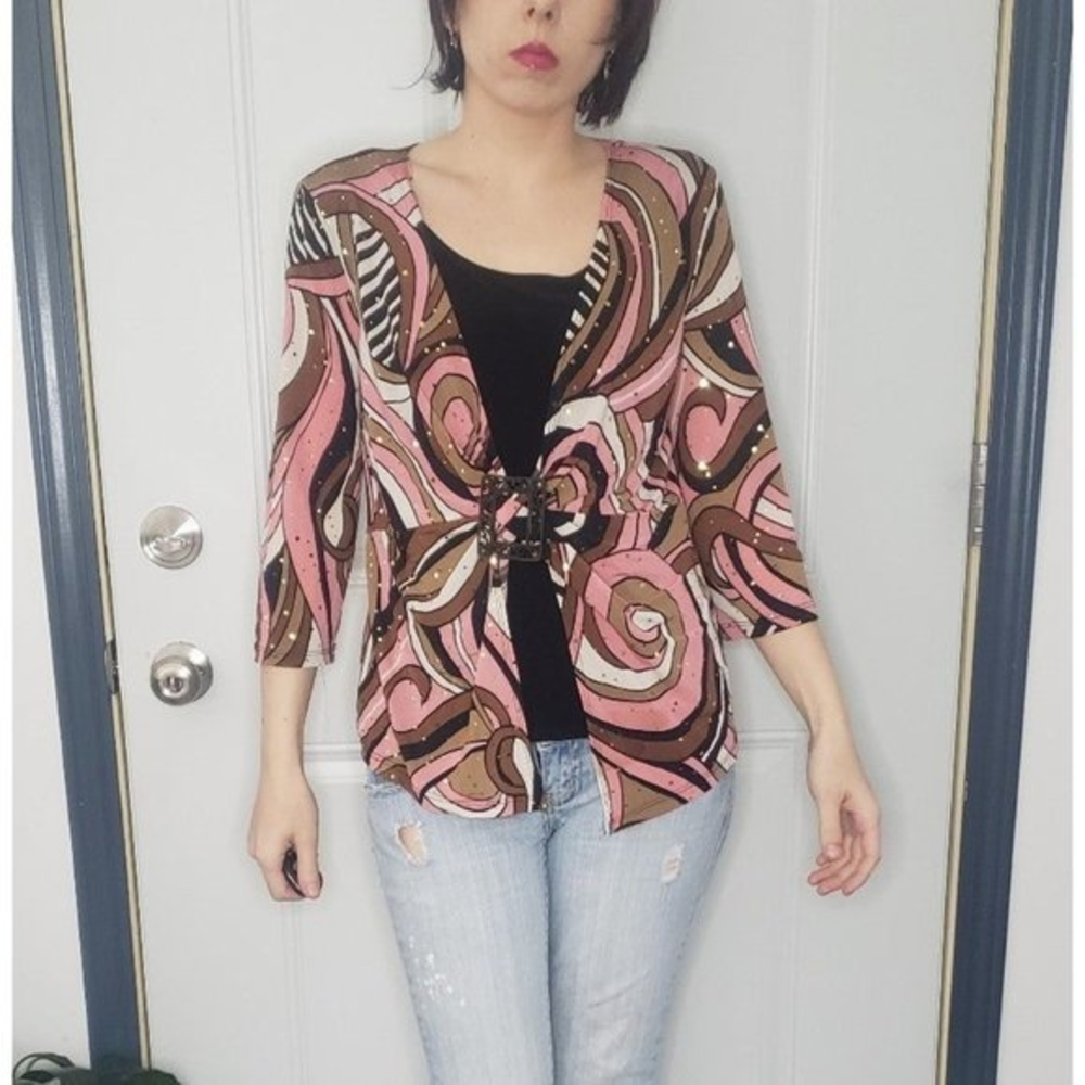 Y2K‎ Does 70s Pink and Brown Top